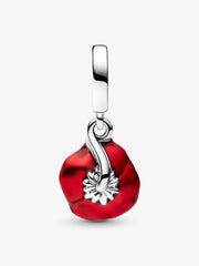 Red Flower Dangle Charm Sterling silver