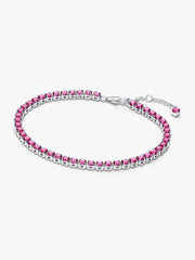 Sparkling Pink Tennis Bracelet Sterling silver