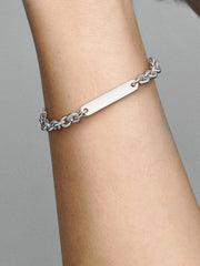 Engravable Bar Link Bracelet Sterling silver