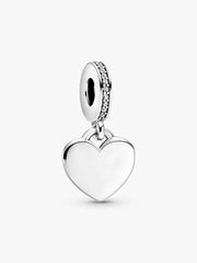 Engravable Heart Tag Dangle Charm Sterling silver