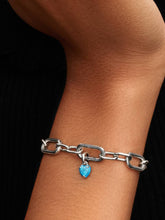 Turquoise-colored Heart Mini Dangle Charm Sterling silver