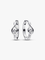FINAL SALE - Pandora Infinite Sterling Silver Lab-grown Diamond Hoop Earrings 0.20 ct TW, Sterling silver