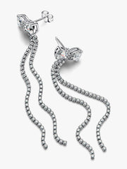 FINAL SALE - Pavé Bow Drop Earrings Sterling silver