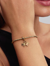Airplane, Globe & Suitcase Triple Dangle Charm 14k gold plating