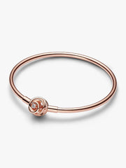 FINAL SALE - Pandora Moments Encircled Clasp Bangle 14k rose gold plating