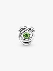 August Spring Green Eternity Circle Charm Sterling silver