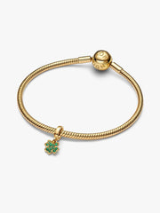Four-leaf Clover Dangle Charm 14k gold plating