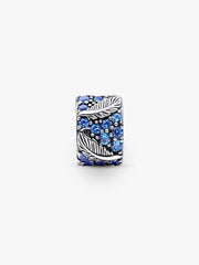 Curved Feather & Pavé Clip Charm Sterling silver