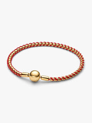Red Cord Snake Chain Bracelet 14k gold plating