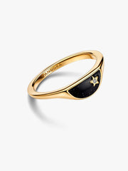 Pandora ME Halved Enamel Signet Ring 14k gold plating