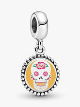 Sugar Skull Dangle Charm Sterling silver