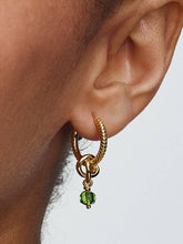 Faceted Spring Green Eternity Circle Dangle Charm 14k gold plating
