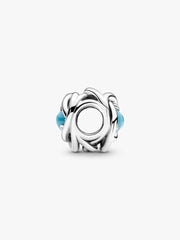 December Turquoise Blue Eternity Circle Charm Sterling silver