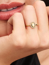 Engravable Oval Halo Ring 14k gold plating
