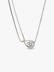 FINAL SALE - Pandora Infinite 14k White Gold Lab-grown Diamond Double Chain Collier Necklace 0.75 ct TW, 14k white gold
