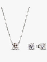 Pandora Era Lab-grown Diamond Pendant Necklace and Earring Set 2.00 carat tw 14k White Gold 2 Quantity