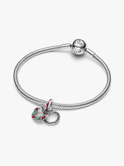 Holiday Wreath Double Dangle Charm Sterling silver