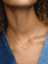 Triple Stone Heart Collier Necklace 14k gold plating