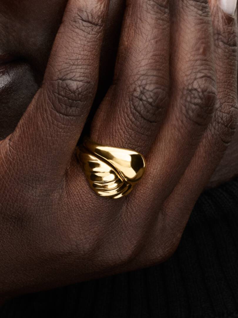 Rippled Stacking Rings 14k gold plating