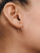 Asymmetrical Heart Hoop Earrings 14k gold plating
