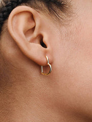 Asymmetrical Heart Hoop Earrings 14k gold plating