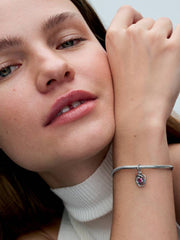 FINAL SALE - Pink Eternity Circle Dangle Charm Sterling silver