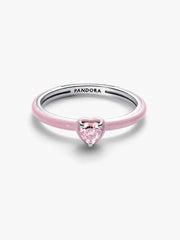 Pink Chakra Heart Ring Sterling silver