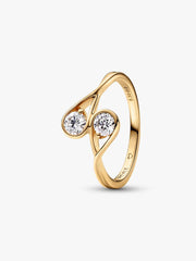 FINAL SALE - Pandora Infinite 14k Gold Double Lab-grown Diamond Ring 0.50 ct TW, 14k gold