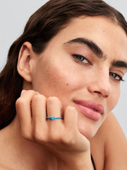 Turquoise-colored Heart Stone Ring Sterling silver