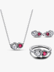 Sterling Silver Halo Hearts Gift Set 3 Quantity