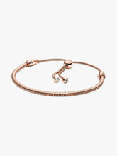 Pandora Moments Snake Chain Slider Bracelet 14k rose gold plating