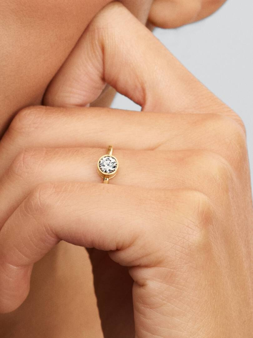 Pandora Era Bezel Lab-Grown Diamond Ring 0.50 ct TW, 14k gold