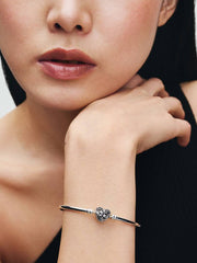 FINAL SALE - Celestial Heart Clasp Bangle Sterling silver