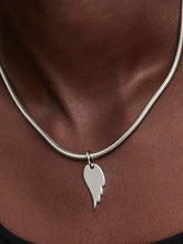 Engravable Angel Wing Tag Pendant Sterling silver