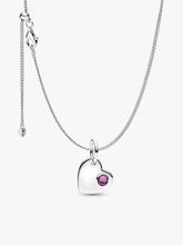 February Birthstone Heart Pendant Necklace 2 Quantity