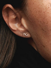 FINAL SALE - Sparkling Infinity Stud Earrings 14k rose gold plating