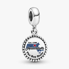 Massachusetts Map Dangle Charm
