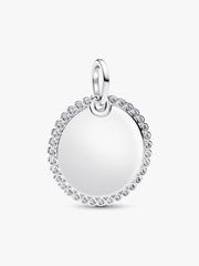 Engravable Round Tag Pendant Sterling silver
