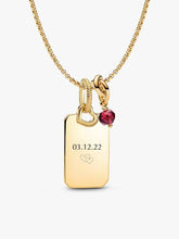 July Engravable Dangle Charm Necklace Set 3 Quantity