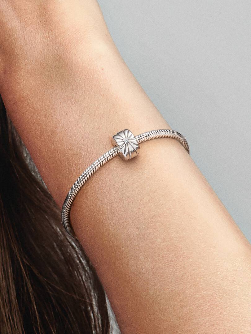 Sparkling Sunburst Clip Charm Sterling silver