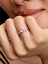 Pink Chakra Heart Ring Sterling silver