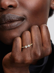 Sparkling Clear Bow Ring 14k gold plating