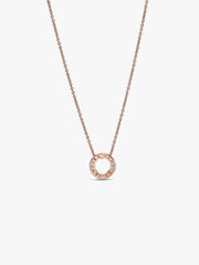 Pandora Logo Pavé Circle Collier Necklace 14k rose gold plating