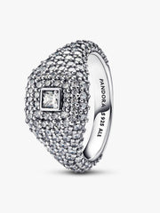 Pavé Square Cocktail Ring Sterling silver