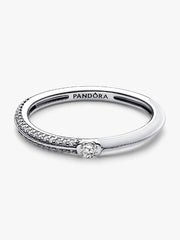 Pandora ME Pavé & White Dual Ring Sterling silver