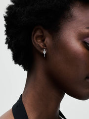 Sparkling Heart Hoop Earrings Sterling silver