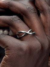 Organically Shaped Infinity Ring Sterling silver