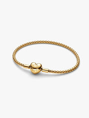 Heart Clasp Studded Chain Bracelet 14k gold plating