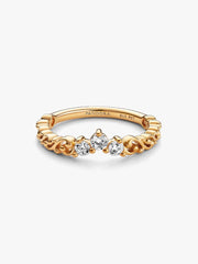 Regal Swirl Tiara Ring 14k gold plating