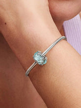Winter Blue Snowflake Murano Charm Sterling silver